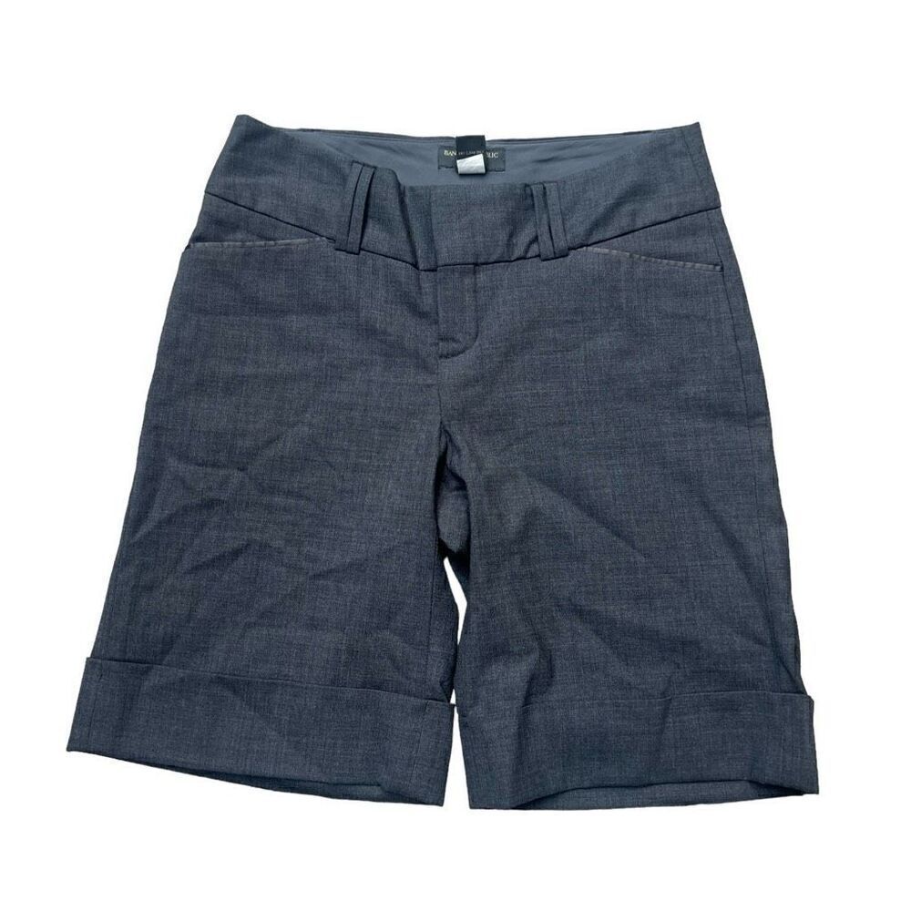 BANANA REPUBLIC Grey Wool Blend Stretch Bermuda Shorts Size 2